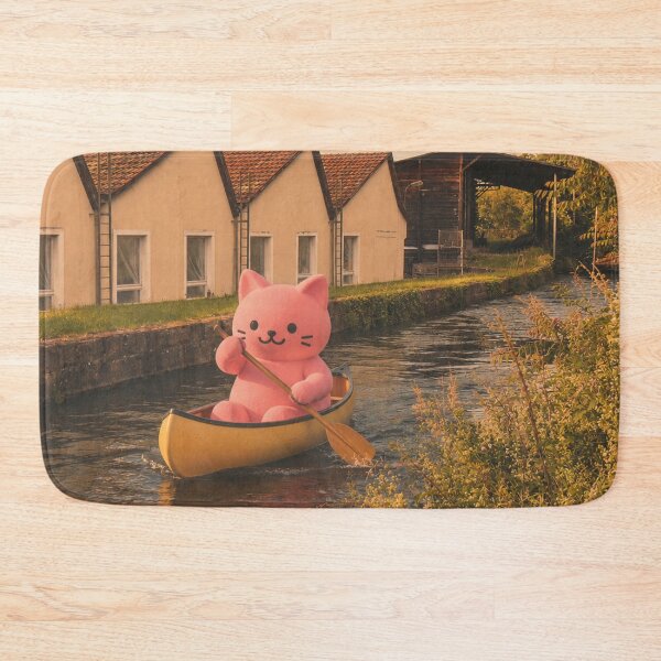 Item preview, Pink cat goes canoeing on the canal designed and sold by Mauswohn.