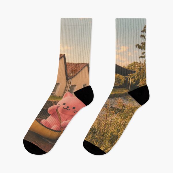 Item preview, Pink cat goes canoeing on the canal designed and sold by Mauswohn.
