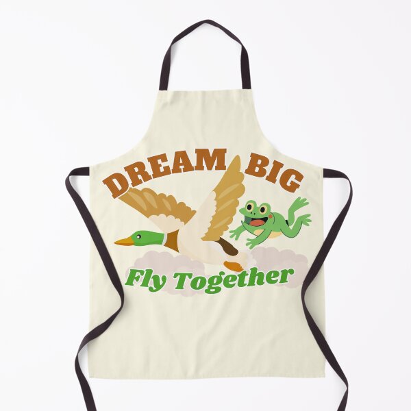 Item preview, Dream Big Fly Together Cute Mallard Duck and Frog Art designed and sold by SilverSeaBKK.