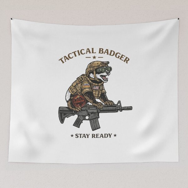 Item preview, Tactical Badger Military Gear T-Shirt designed and sold by Matinez Pink.