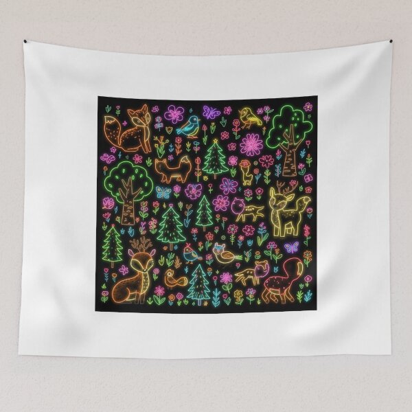 Artikelvorschau, Cute Neon Forest Animals Anime Nature entworfen und verkauft von DervoTeck2767.