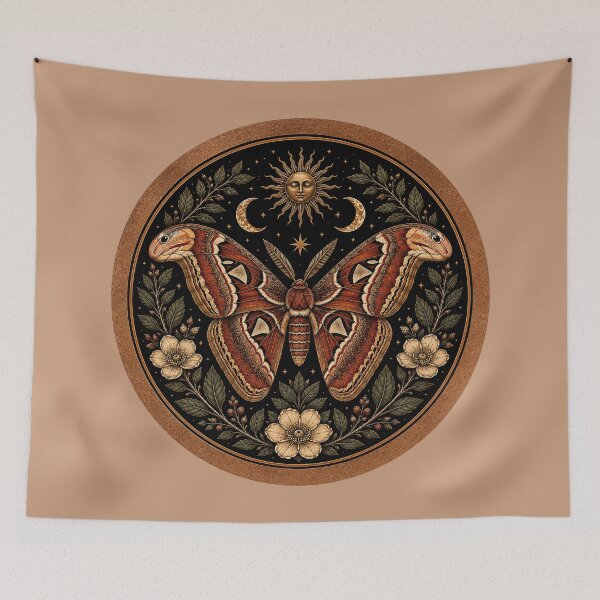 Item preview, Attacus Atlas Moth Celestial Nature Art designed and sold by Eh Plus Designs.