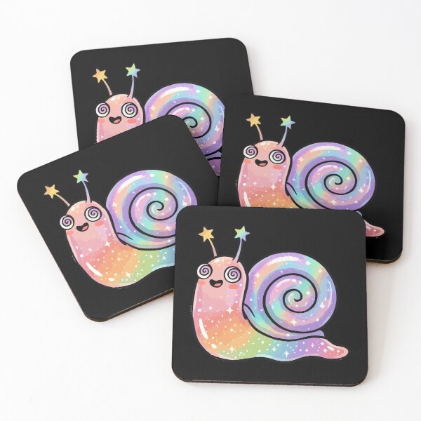 Item preview, Iridescent Rainbow Snail with Hypnotic Spiral Eyes designed and sold by Emegan Print Art.