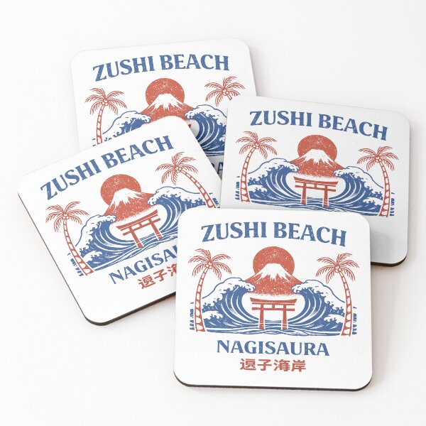 Item preview, Zushi Beach Torii Wave T-Shirt designed and sold by Matinez Pink.