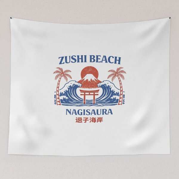 Item preview, Zushi Beach Torii Wave T-Shirt designed and sold by Matinez Pink.