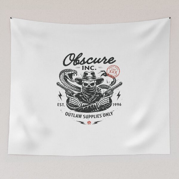 Aperçu de l'œuvre T-shirt vintage Outlaw Supplies à motif crâne créée et vendue par Matinez Pink.