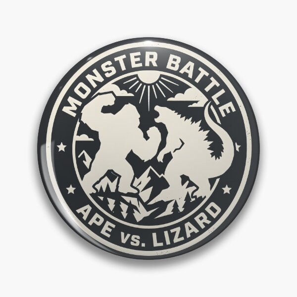 Item preview, Retro Monster Battle Ape vs Lizard designed and sold by SplashTastic.