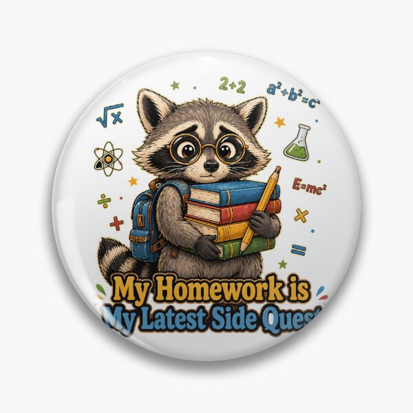 Item preview, My Homework Latest Side Quest Funny Student Raccoon designed and sold by chattsuede.