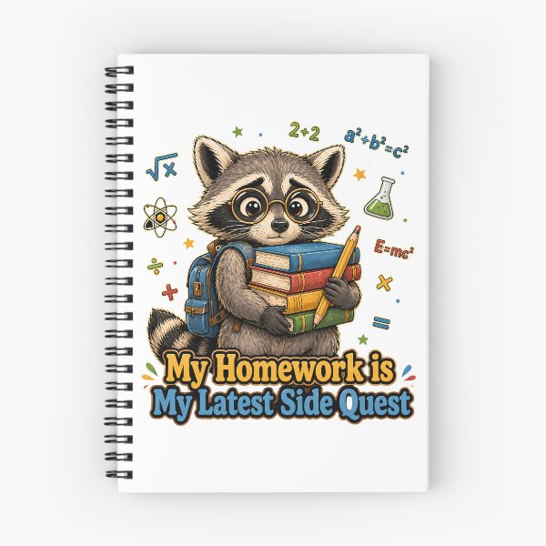 Item preview, My Homework Latest Side Quest Funny Student Raccoon designed and sold by chattsuede.