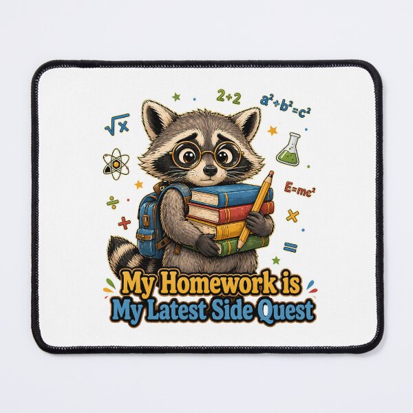 Item preview, My Homework Latest Side Quest Funny Student Raccoon designed and sold by chattsuede.