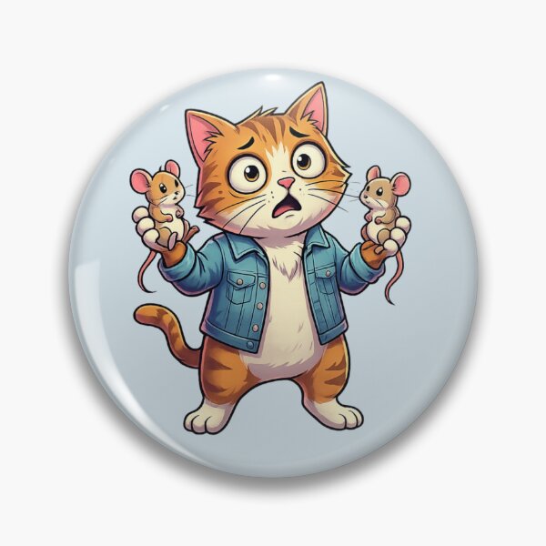 Item preview, Funny Shocked Cat Holding Mice Cartoon  designed and sold by arifali786.