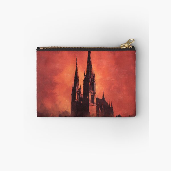 Item preview, Gothic Cathedral at Burning Sunset Dark Fantasy Landscape Art designed and sold by cr6zym1nd.