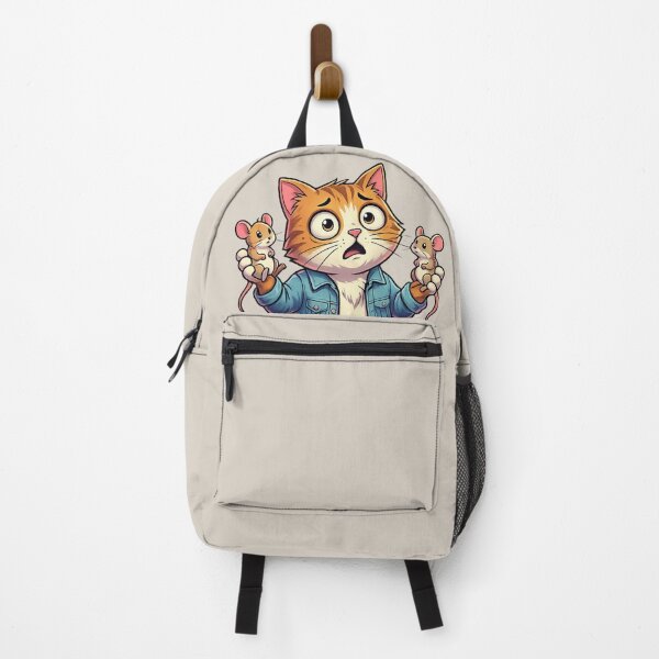 Item preview, Funny Shocked Cat Holding Mice Cartoon  designed and sold by arifali786.