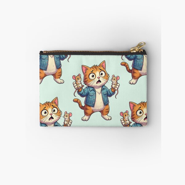 Item preview, Funny Shocked Cat Holding Mice Cartoon  designed and sold by arifali786.