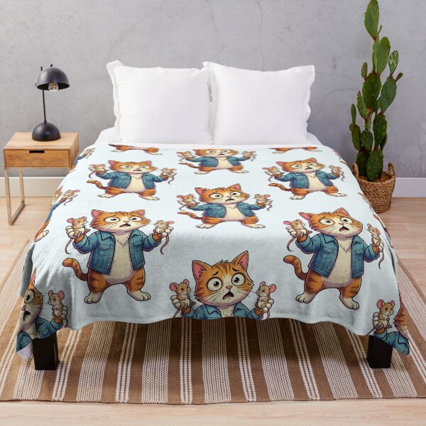 Item preview, Funny Shocked Cat Holding Mice Cartoon  designed and sold by arifali786.