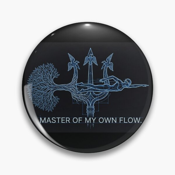 Item preview, Master of My Own Flow - Slavic Trident & World Tree Swimmer Art designed and sold by InnerwayStudio.
