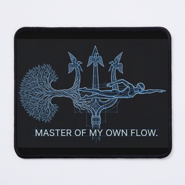 Item preview, Master of My Own Flow - Slavic Trident & World Tree Swimmer Art designed and sold by InnerwayStudio.