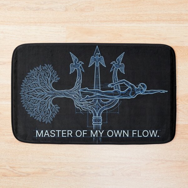 Item preview, Master of My Own Flow - Slavic Trident & World Tree Swimmer Art designed and sold by InnerwayStudio.