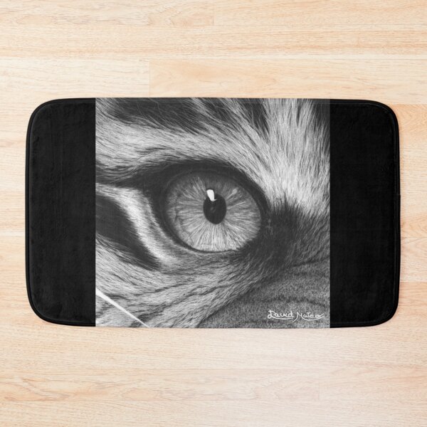 Item preview, Tiger Eye — Hyperrealistic Charcoal Close-Up in Black and White designed and sold by David Mateo ArtWorks.