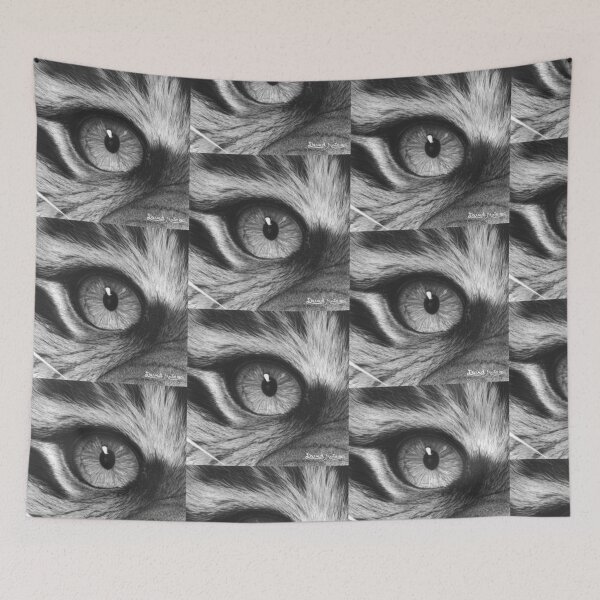 Item preview, Tiger Eye — Hyperrealistic Charcoal Close-Up in Black and White designed and sold by David Mateo ArtWorks.
