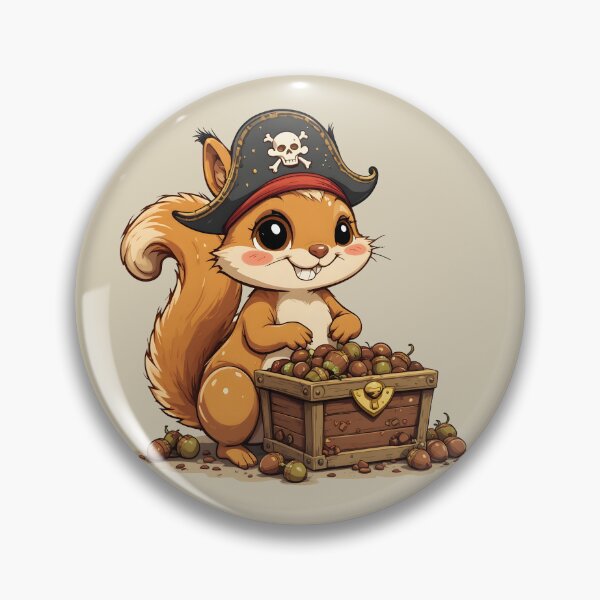 Item preview, Pirate Squirrel with Acorn Treasure - Funny Cute Kids' Animal Cartoon designed and sold by Amplify-n-Co.