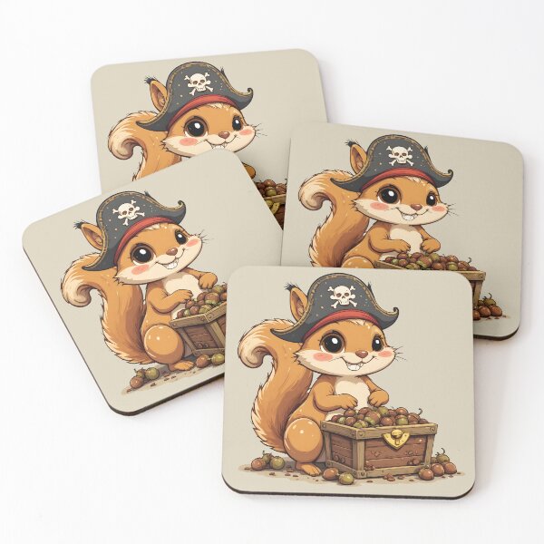 Item preview, Pirate Squirrel with Acorn Treasure - Funny Cute Kids' Animal Cartoon designed and sold by Amplify-n-Co.