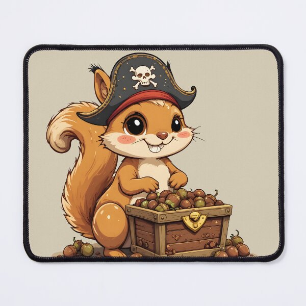 Item preview, Pirate Squirrel with Acorn Treasure - Funny Cute Kids' Animal Cartoon designed and sold by Amplify-n-Co.