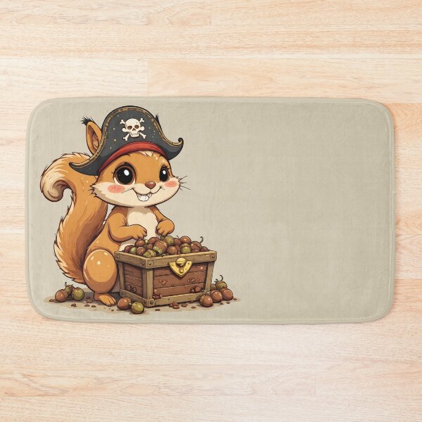 Item preview, Pirate Squirrel with Acorn Treasure - Funny Cute Kids' Animal Cartoon designed and sold by Amplify-n-Co.