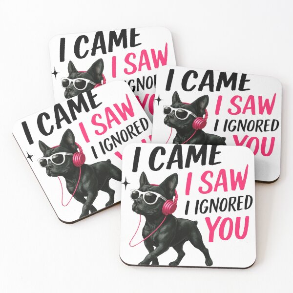 Item preview, I Came I Saw I Ignored You Funny Frenchie Dog With Headphones designed and sold by LunaPixelStudio.