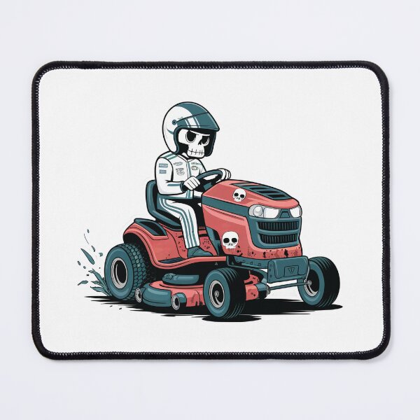 Item preview, Lawnmower Racing - Skeleton Illustration 2 - Lawn Mower Racing designed and sold by RaceDayRags.