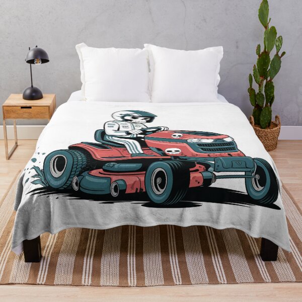 Item preview, Lawnmower Racing - Skeleton Illustration 2 - Lawn Mower Racing designed and sold by RaceDayRags.