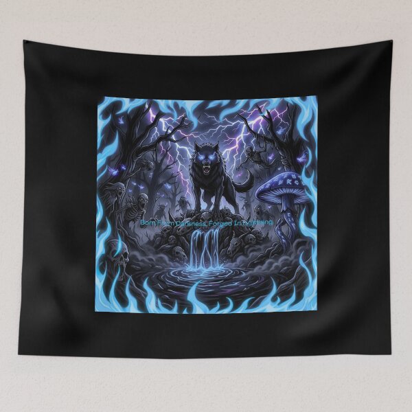 Item preview, Blue Fire Wolf Anime Neon Eyes designed and sold by DervoTeck2767.