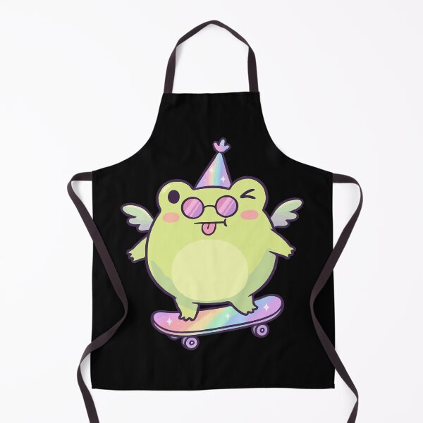 Item preview, Iridescent Skater Frog with Rainbow Party Hat designed and sold by Emegan Print Art.
