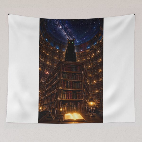 Item preview, "Midnight Library Cat designed and sold by Bossygraphicske.