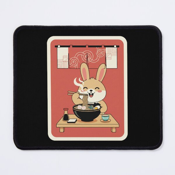 Item preview, Cute Bunny Enjoying Ramen in Cozy Japanese Noodle Cafe designed and sold by JordynLadukeg65.