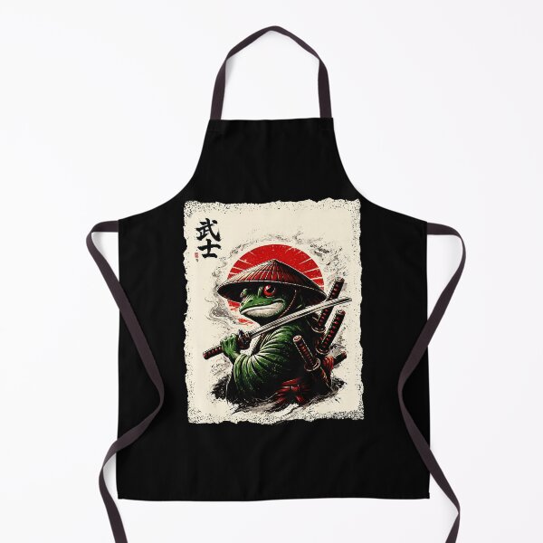 Item preview, Samurai Frog Warrior With Katana In Vintage Japanese Ink Style designed and sold by titanlevi.