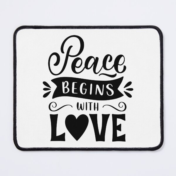 Item preview, Peace Begins With Love Inspirational Typography Design designed and sold by A Little Unhinged.