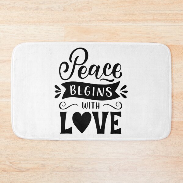 Item preview, Peace Begins With Love Inspirational Typography Design designed and sold by A Little Unhinged.