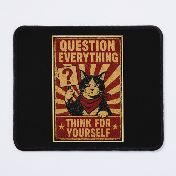 Item preview, Question Everything Vintage Cat Poster With Retro Rebellion designed and sold by Modaozushi216.