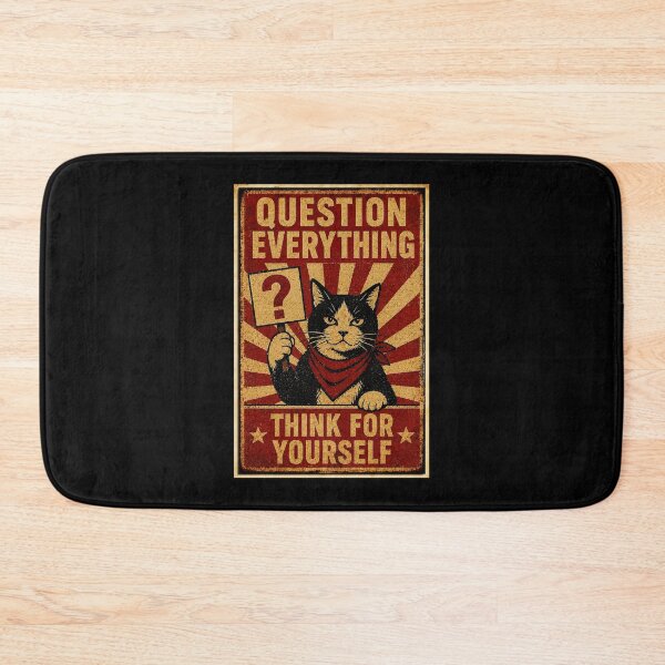 Item preview, Question Everything Vintage Cat Poster With Retro Rebellion designed and sold by Modaozushi216.