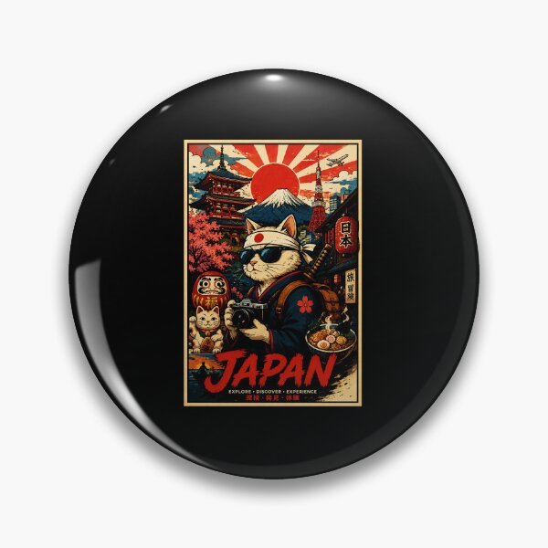 Item preview, Retro Japan Travel Cat Poster With Vintage Neon Adventure designed and sold by eliramaison.