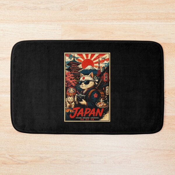 Item preview, Retro Japan Travel Cat Poster With Vintage Neon Adventure designed and sold by eliramaison.