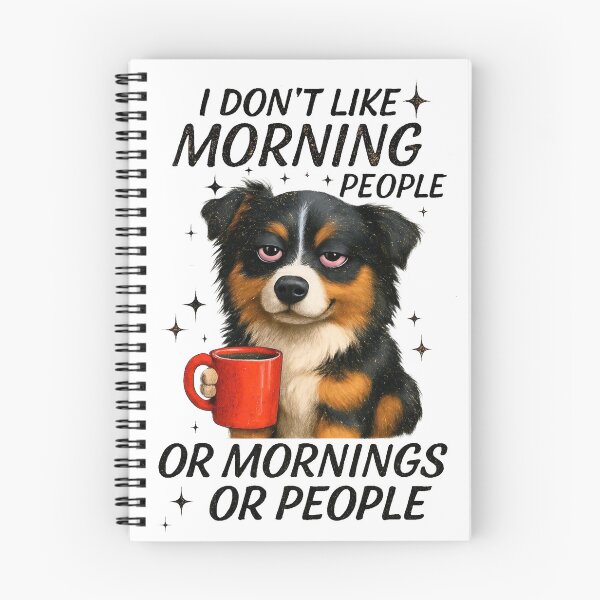 Item preview, I Don't Like Morning People Or Mornings Or People Funny Coffee Dog designed and sold by LunaPixelStudio.