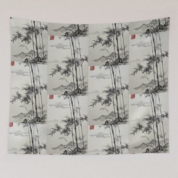 Item preview, ​Whispering Bamboo: Zen Night and Crescent Moon designed and sold by SOOstudio73.