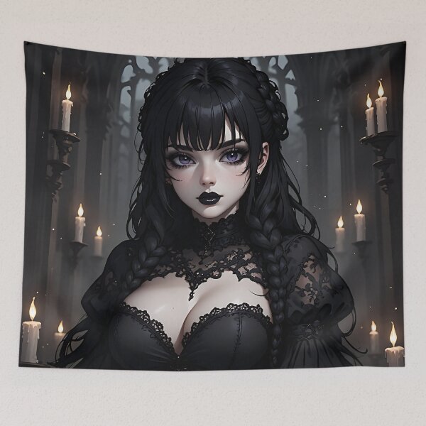 Item preview, Hot Halloween Anime Goth Girl Waifu 210 designed and sold by Your New Fixation.
