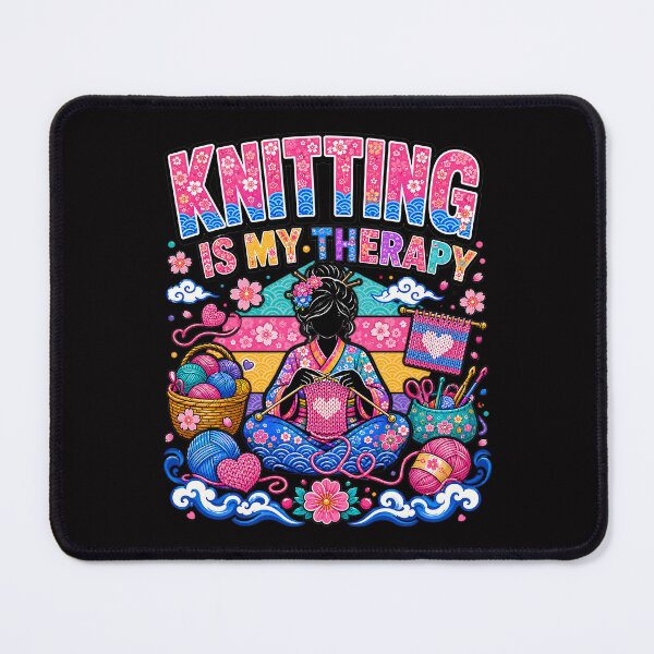 Item preview, Knitting is my Therapy designed and sold by CoolCrazyQuirky.