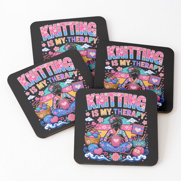 Item preview, Knitting is my Therapy designed and sold by CoolCrazyQuirky.