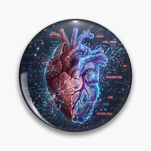 Item preview, Abstract Cybernetic Human Heart Art designed and sold by SplashTastic.