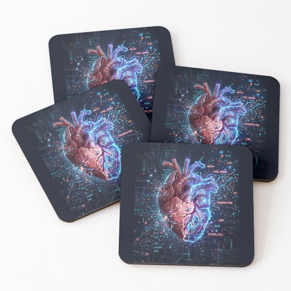 Item preview, Abstract Cybernetic Human Heart Art designed and sold by SplashTastic.