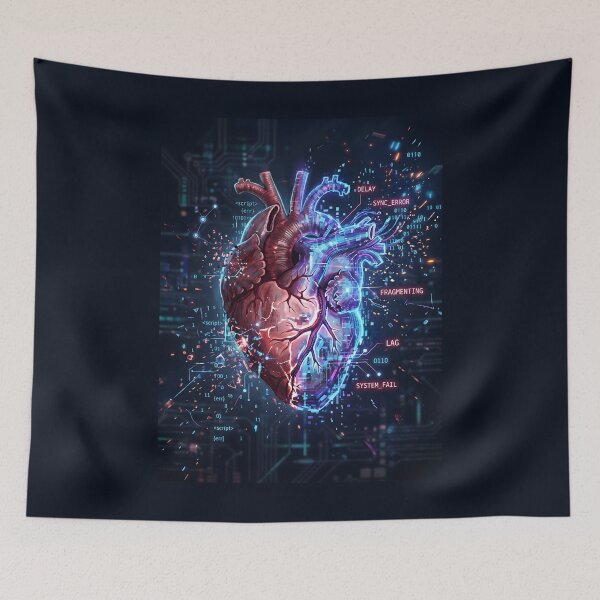 Item preview, Abstract Cybernetic Human Heart Art designed and sold by SplashTastic.
